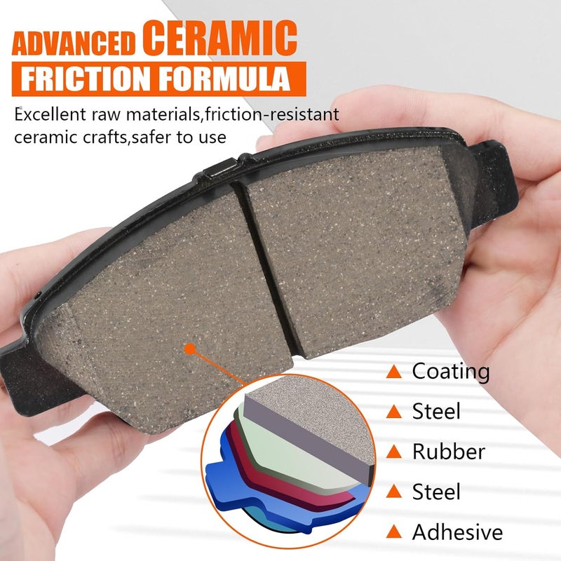 SUPLABEL Front Brake Pads HZ1394 for 09-20 Honda Fit, 11-15 CR-Z, Ceramic Brake Pads w/Hardware 2009 2010 2011 2012-2015 2016 2017 2018 2019 2020 Replacement - Image 3